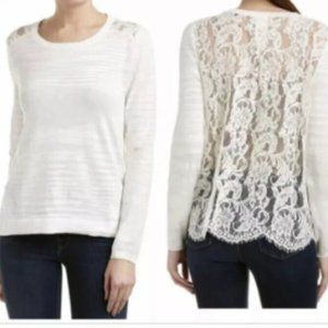 CAbi Sophia Sweater with Lace Back.  Size Medium.  Style 5005